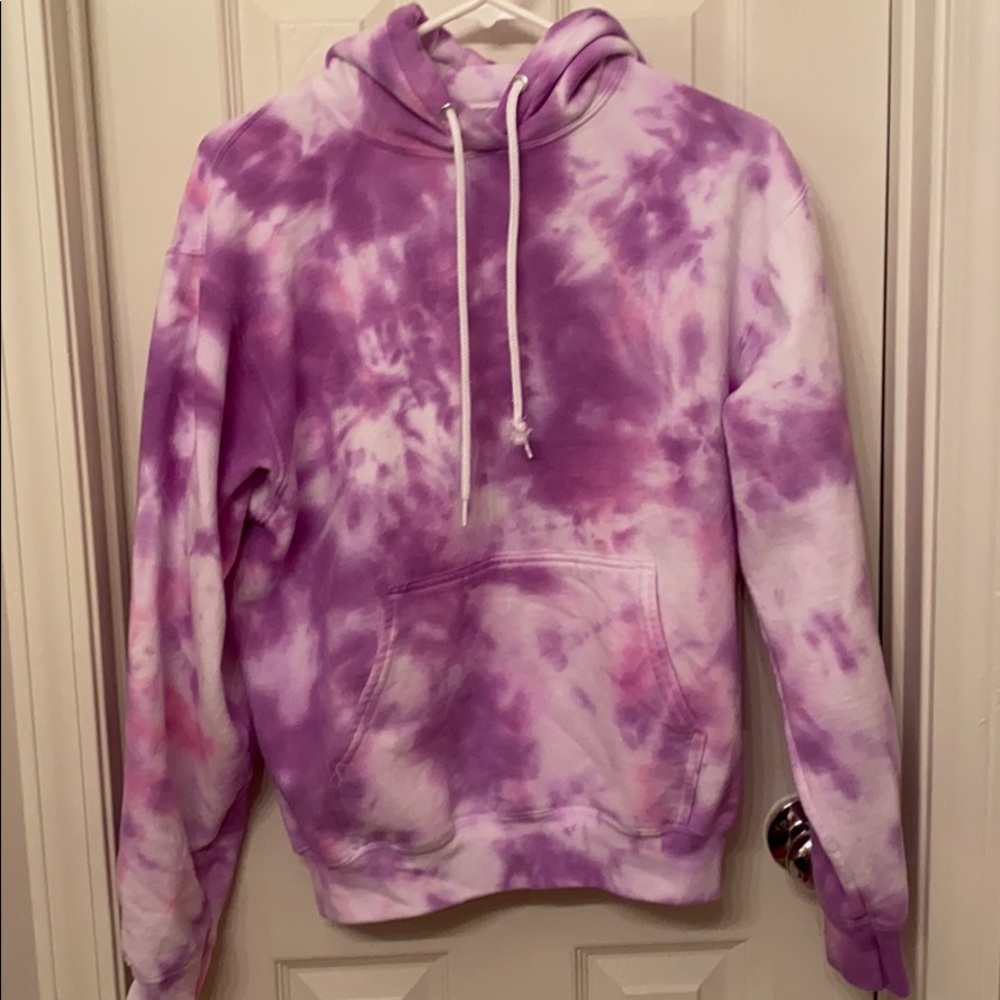 handmade purple tie dyed sweatshirt